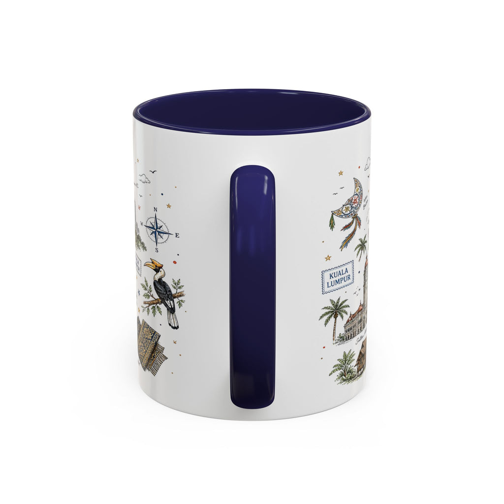 Kuala Lumpur Coffee Mug | Malaysia Souvenir Travel Gift | Accent Color Ceramic 11oz 15oz