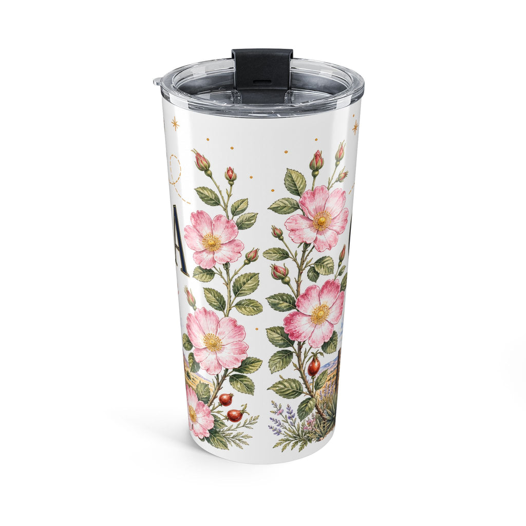 Oklahoma State Flower 20oz Tumbler | Oklahoma Rose Botanical State Flower Gift | Insulated Stainless Steel Travel Cup