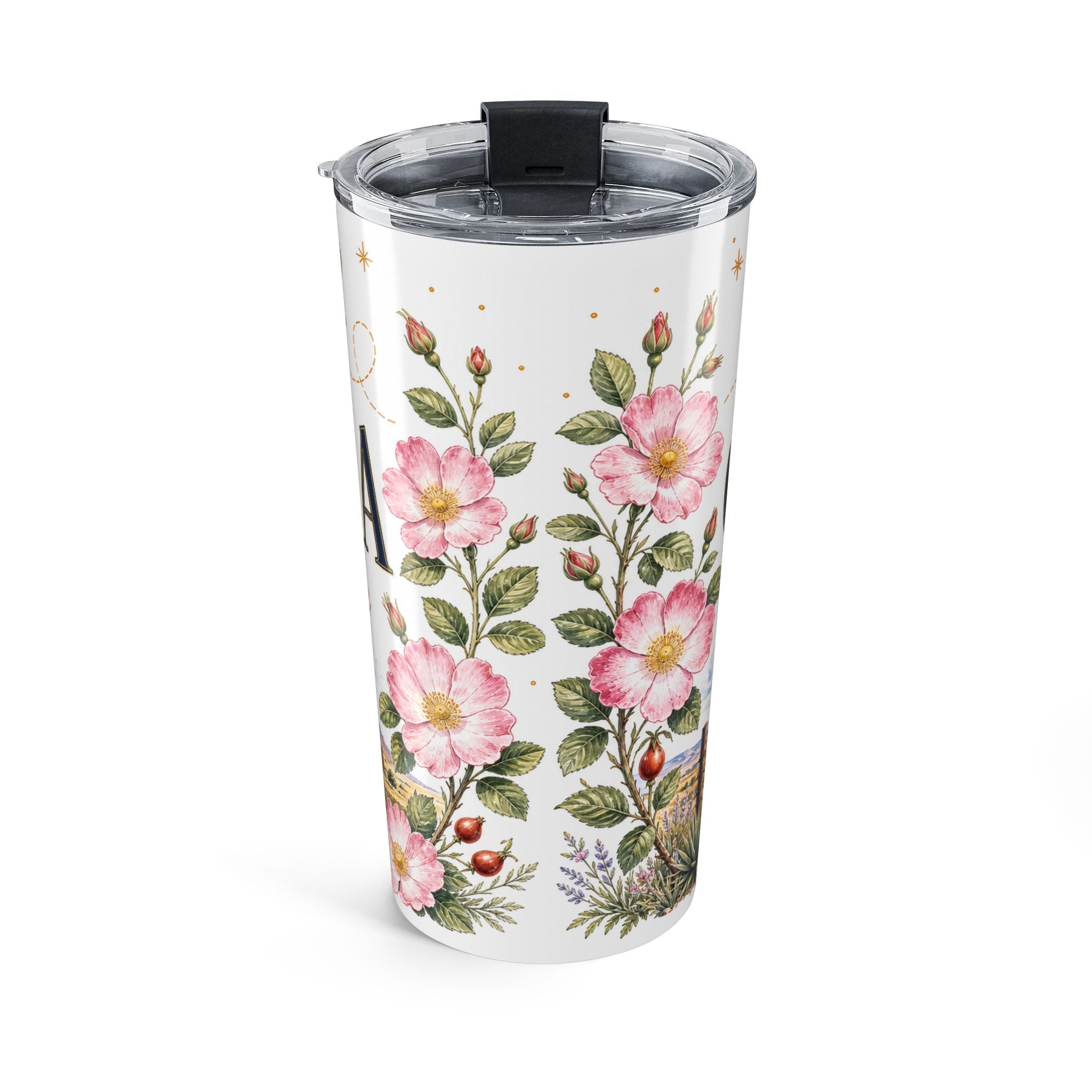 Oklahoma State Flower 20oz Tumbler | Oklahoma Rose Botanical State Flower Gift | Insulated Stainless Steel Travel Cup