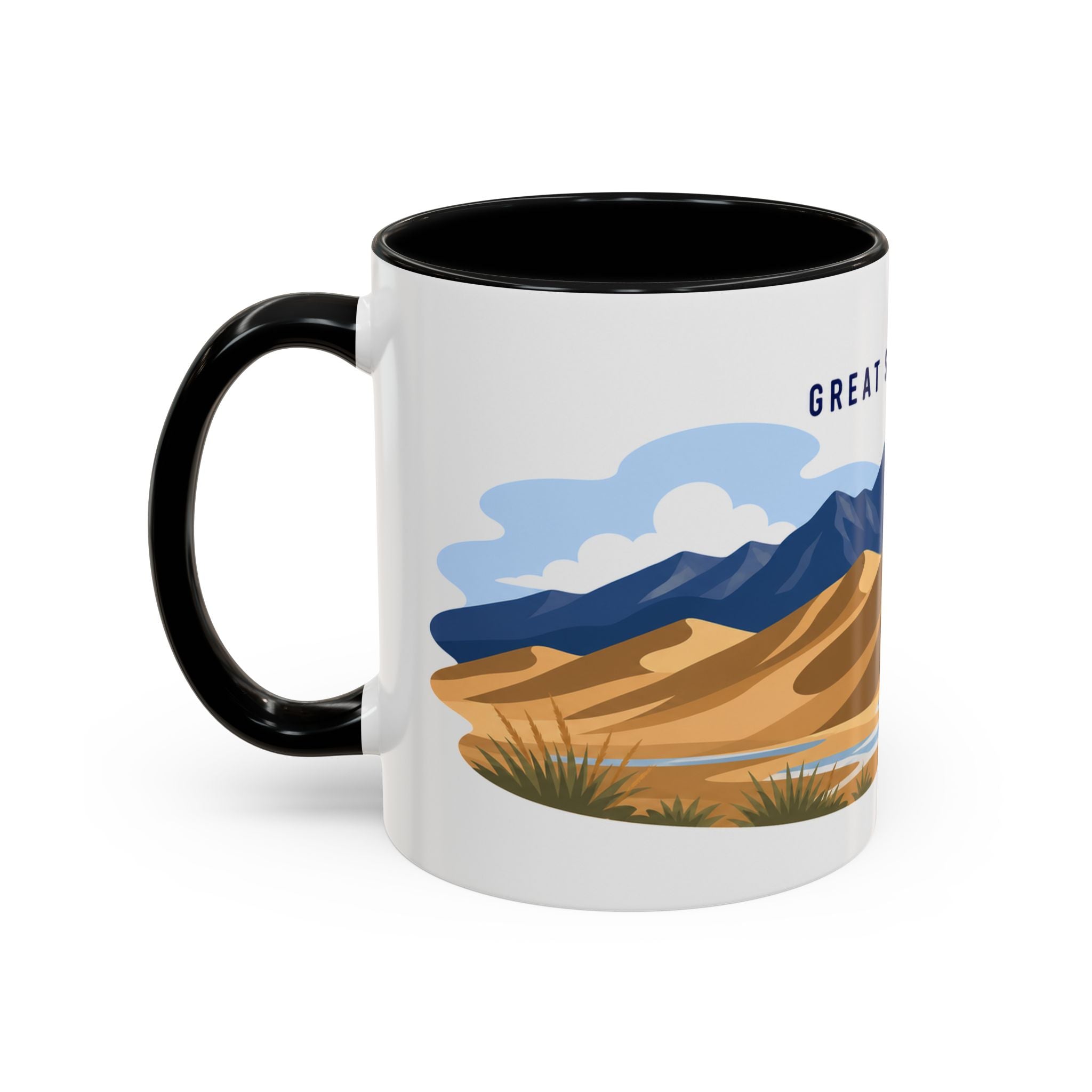 Great Sand Dunes National Park Coffee Mug | Solid Color Block Park Souvenir | 11oz 15oz Accent Mug