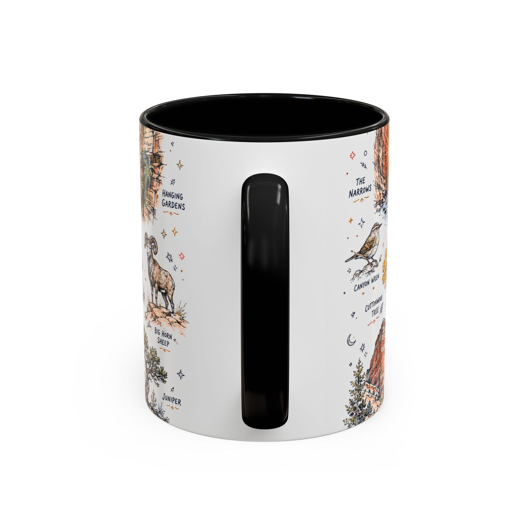 Zion National Park Coffee Mug | Hiking Camping Nature Gift | Accent Color Ceramic 11oz 15oz