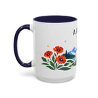 Aries Zodiac Coffee Mug | Ram and Floral Design | Astrology Birthday Gift | 11 oz 15 oz Ceramic Accent Mug