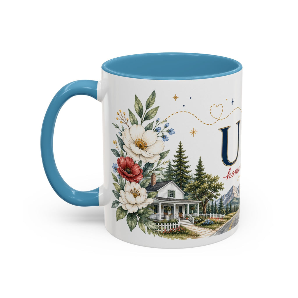 USA Home Country Mug | Moving Away Gift | Long Distance Friendship | 11 oz 15 oz Accent Mug