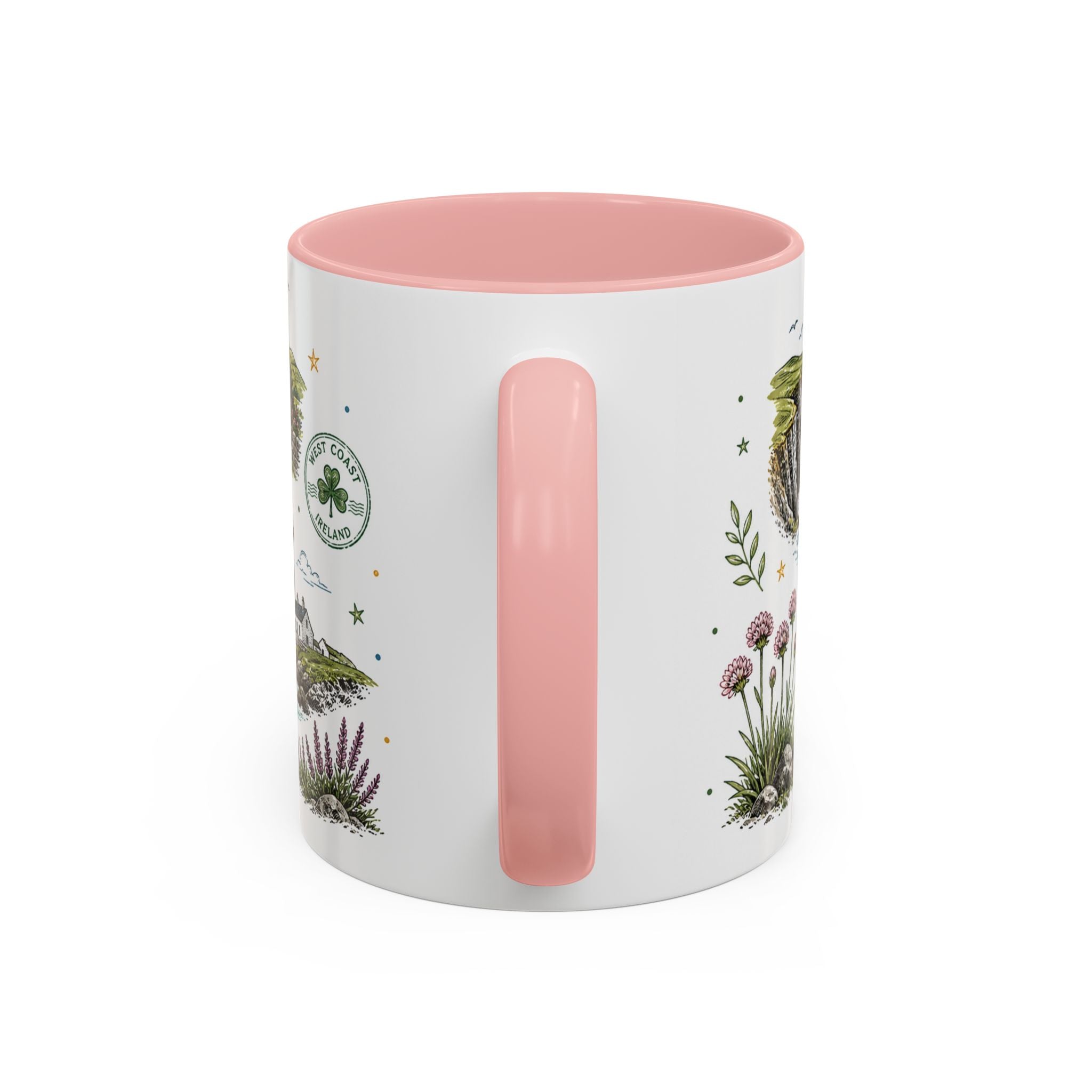 Irish West Coast Coffee Mug | Travel Destination Souvenir Gift | Accent Color Ceramic 11oz 15oz