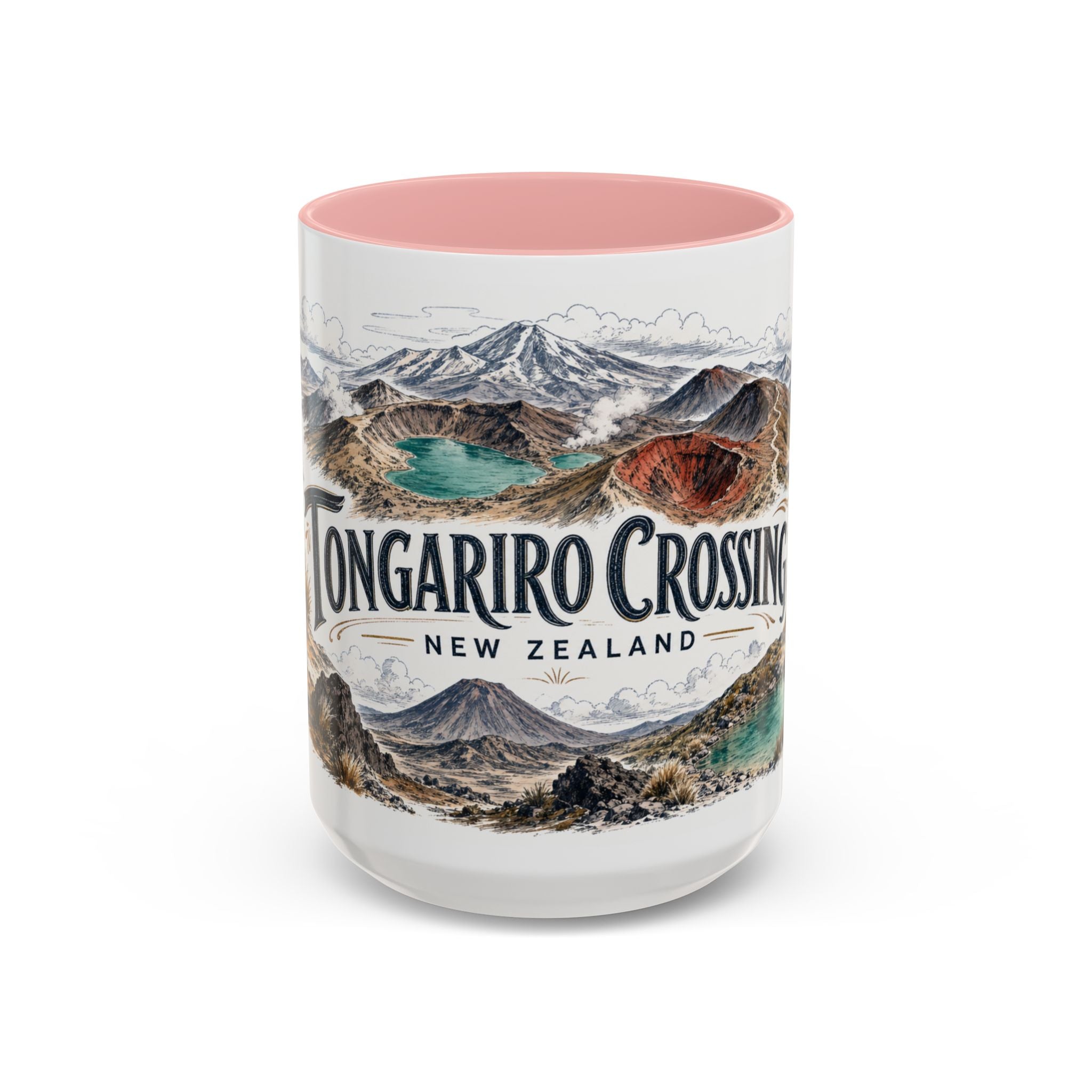 Tongariro Crossing Mug, New Zealand Travel Souvenir, Bucket List Gift, Accent Ceramic Coffee Mug 11oz 15oz