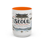 Seoul Coffee Mug | Korea Souvenir Travel Gift | Accent Color Ceramic 11oz 15oz