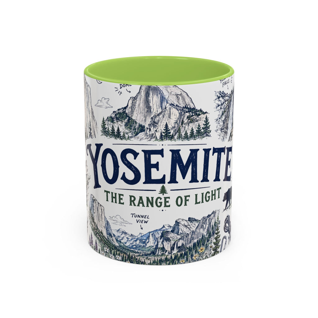 Yosemite National Park Coffee Mug | Hiking Camping Nature Gift | Accent Color Ceramic 11oz 15oz