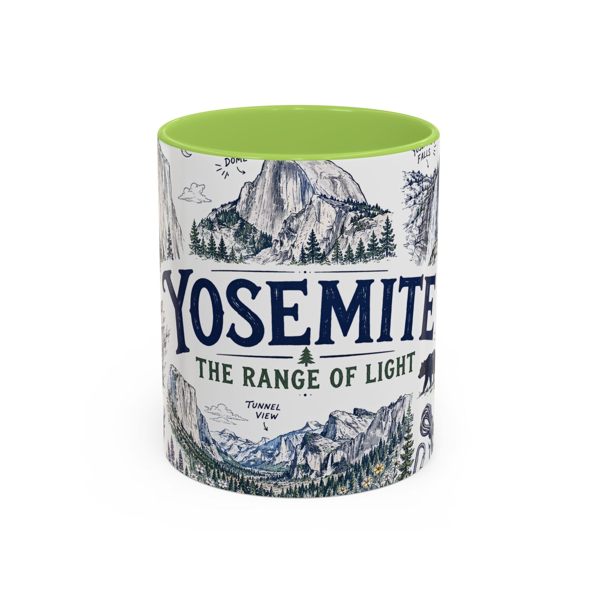 Yosemite National Park Coffee Mug | Hiking Camping Nature Gift | Accent Color Ceramic 11oz 15oz