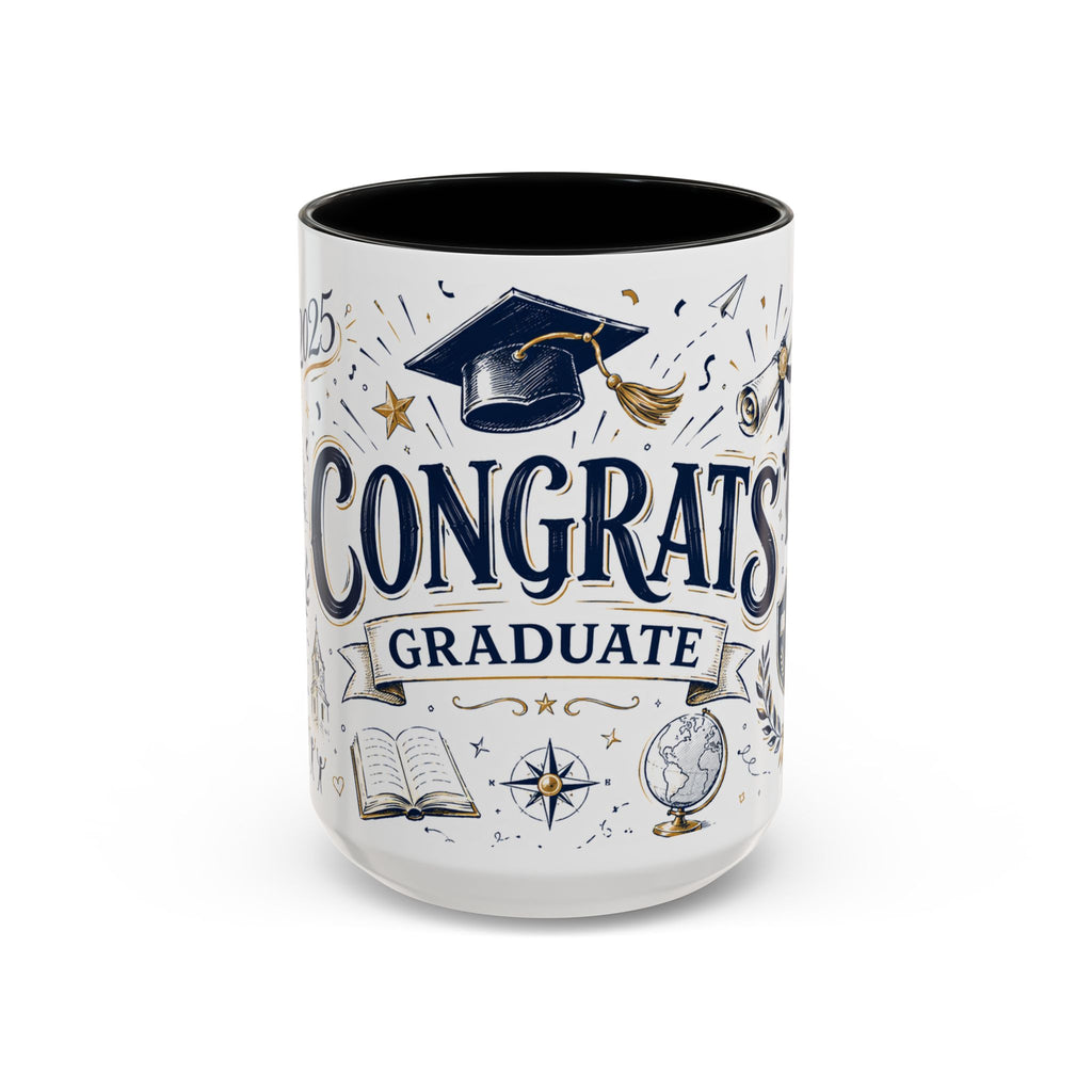 Congrats Graduate Coffee Mug | Class of 2026 Graduation Gift | Accent Color Ceramic 11oz 15oz