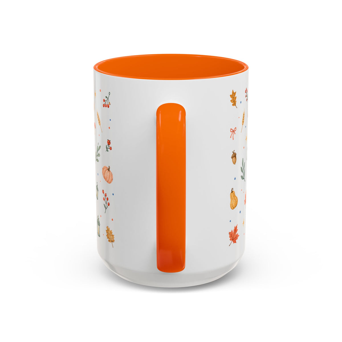 Thanksgiving Mug | Watercolor Autumn Harvest Gift | Pumpkin Leaf Accent Coffee Cup 11oz 15oz