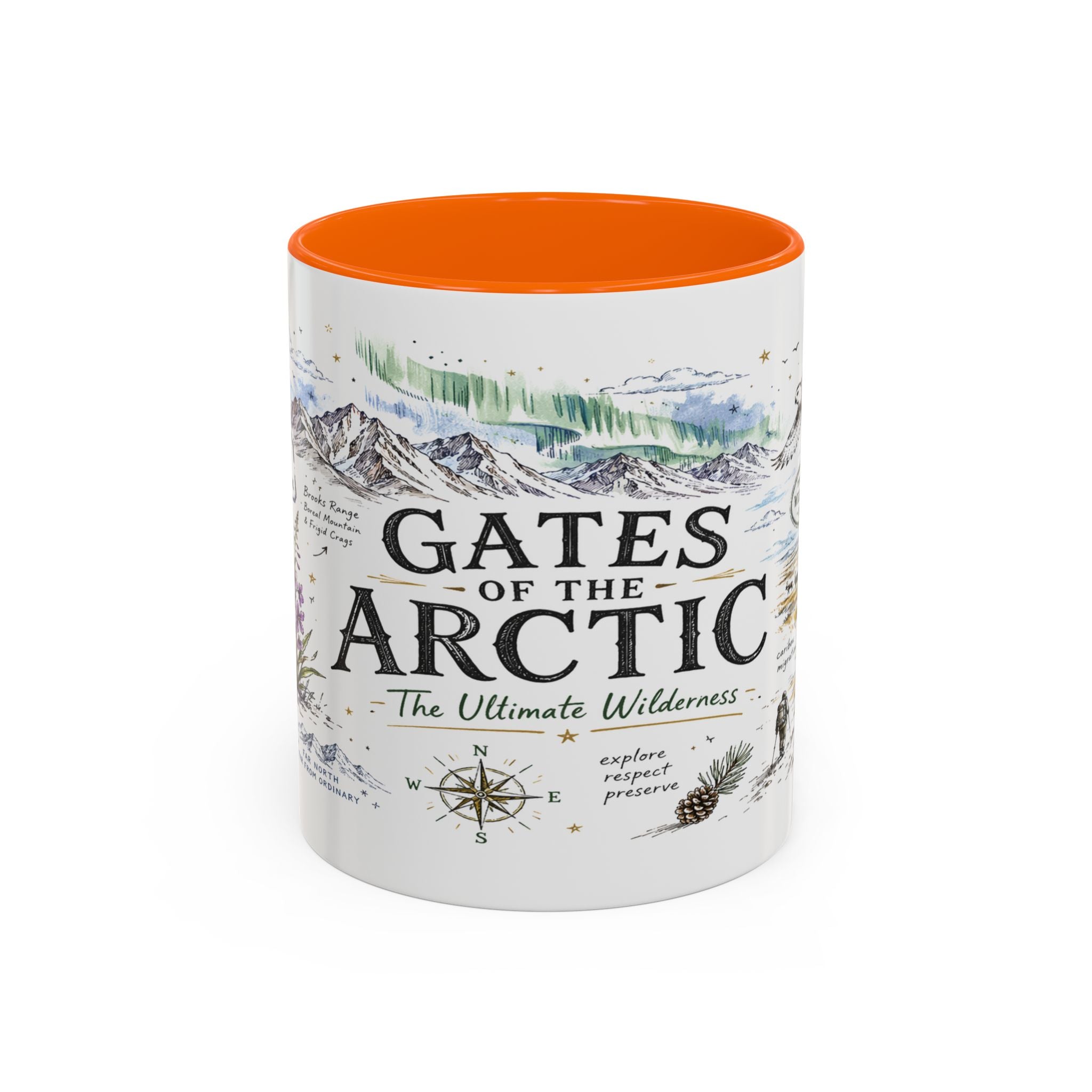 Gates of the Arctic National Park Coffee Mug | Alaska Arctic Wilderness Gift | Accent Color Ceramic 11oz 15oz