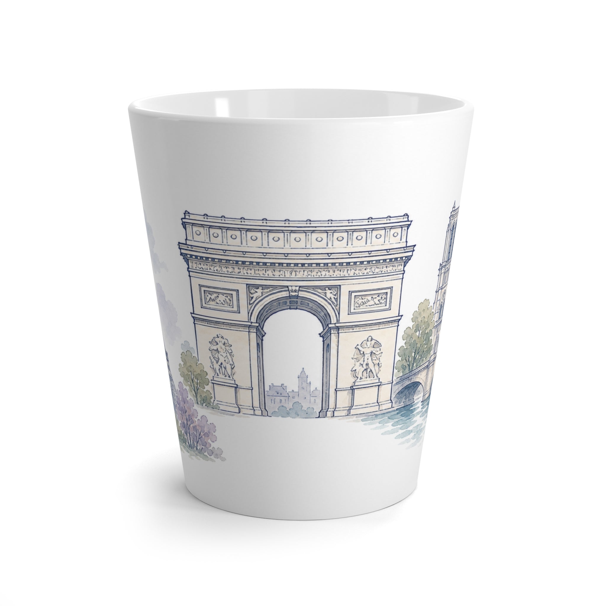 Paris Latte Mug | Watercolor City Travel Mug | 12 oz Ceramic Souvenir Gift