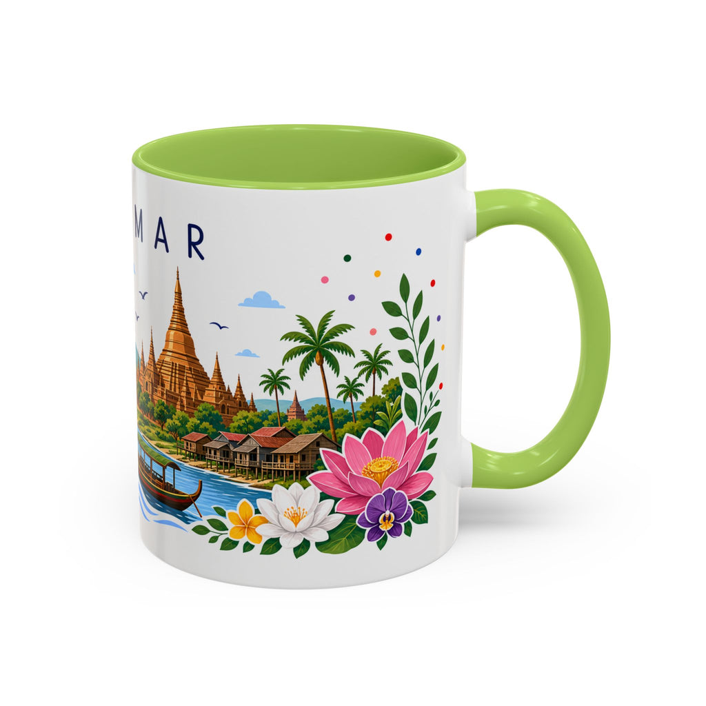 Myanmar Coffee Mug | Travel Souvenir Accent Mug | Place Gift Ceramic Cup 11oz 15oz