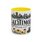 Baltimore Coffee Mug | United States Travel Souvenir | Vintage Illustrated City Gift | 11 oz 15 oz Accent Mug