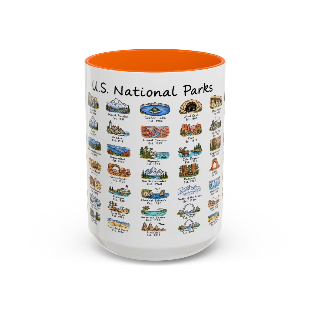 63 National Parks Mug | U.S. Parks Coffee Cup | Park Bucket List Gift | Road Trip Hiking Camping Souvenir