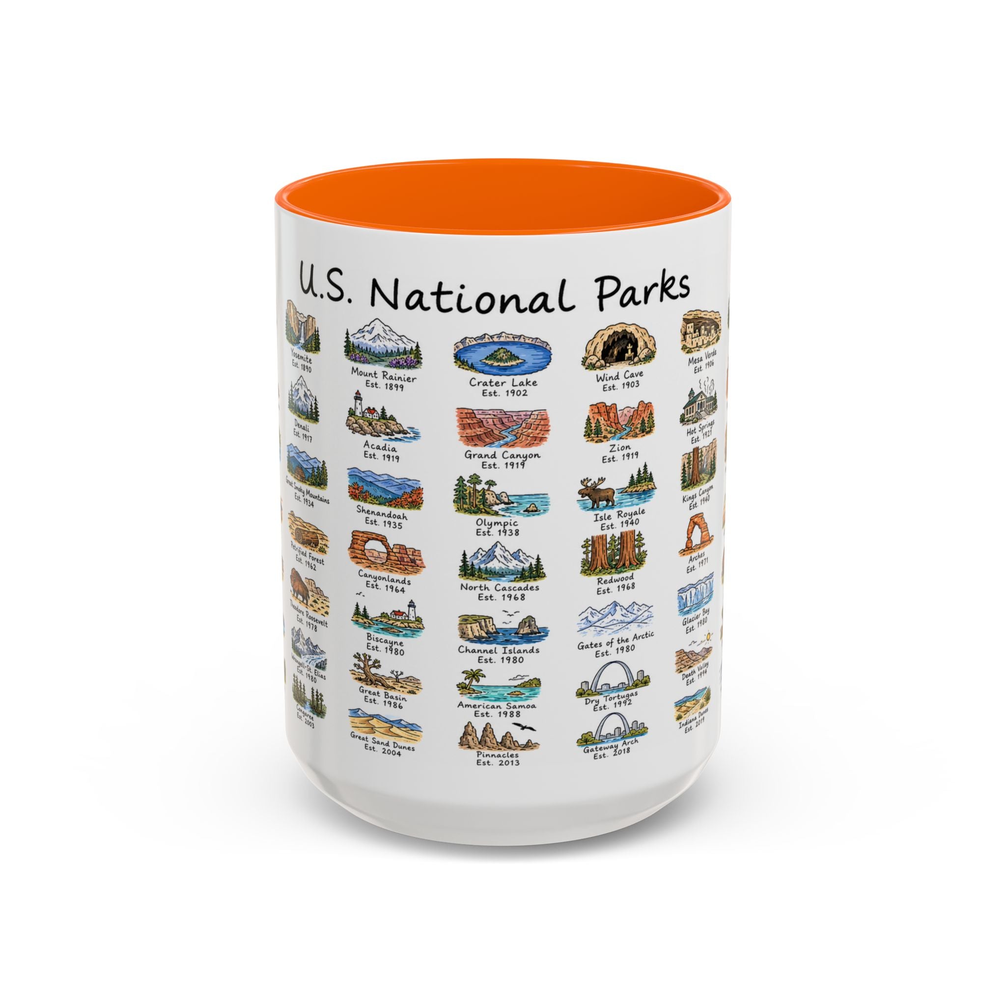 63 National Parks Mug | U.S. Parks Coffee Cup | Park Bucket List Gift | Road Trip Hiking Camping Souvenir