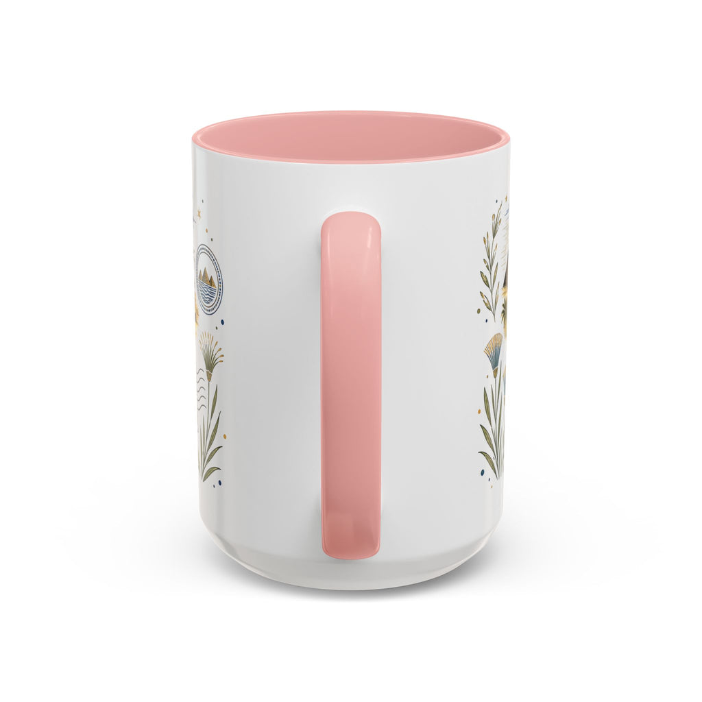 Pyramids of Giza Coffee Mug | Travel Destination Souvenir Gift | Accent Color Ceramic 11oz 15oz
