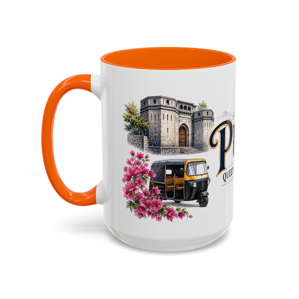 Pune Coffee Mug | India Travel Souvenir | Vintage Illustrated City Gift | 11 oz 15 oz Accent Mug
