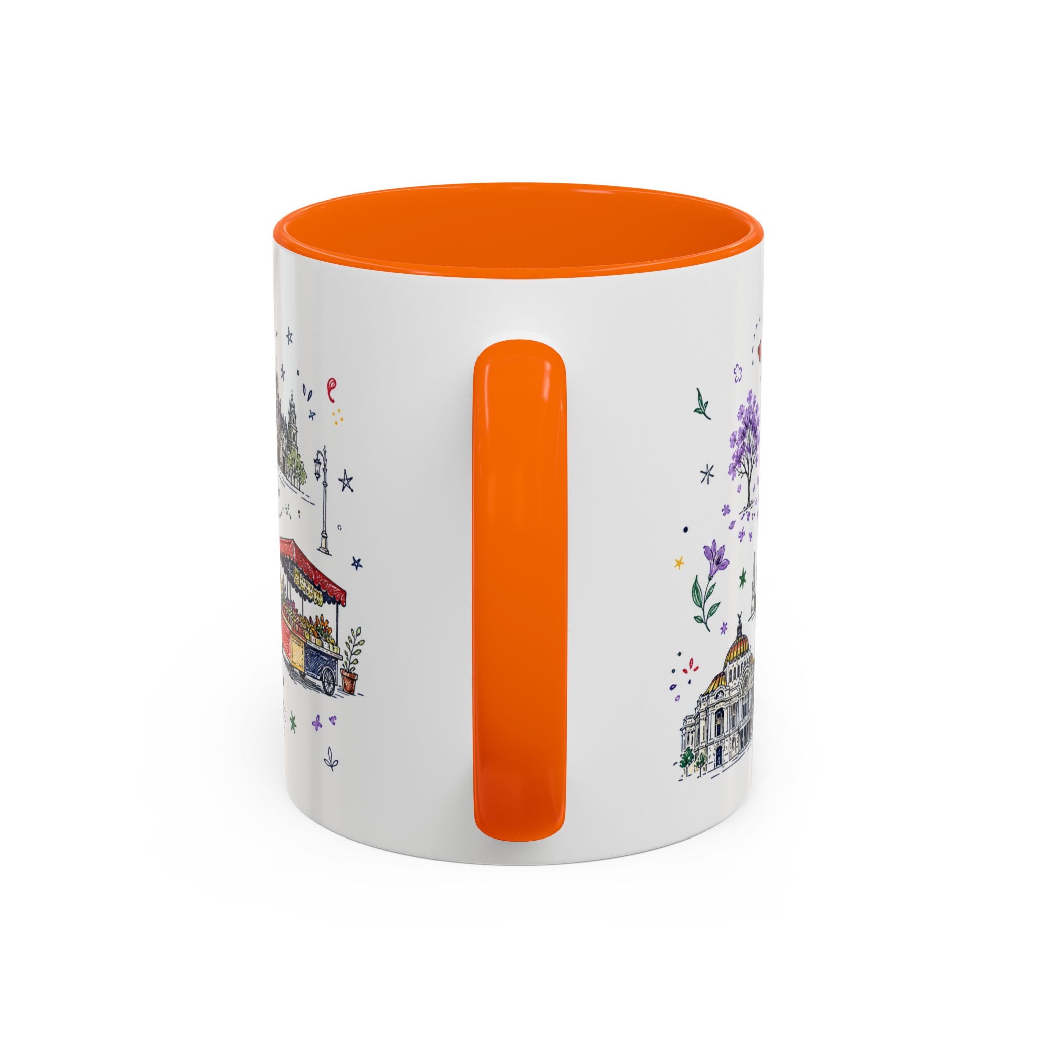 Mexico City Coffee Mug | Mexico Souvenir Travel Gift | Accent Color Ceramic 11oz 15oz