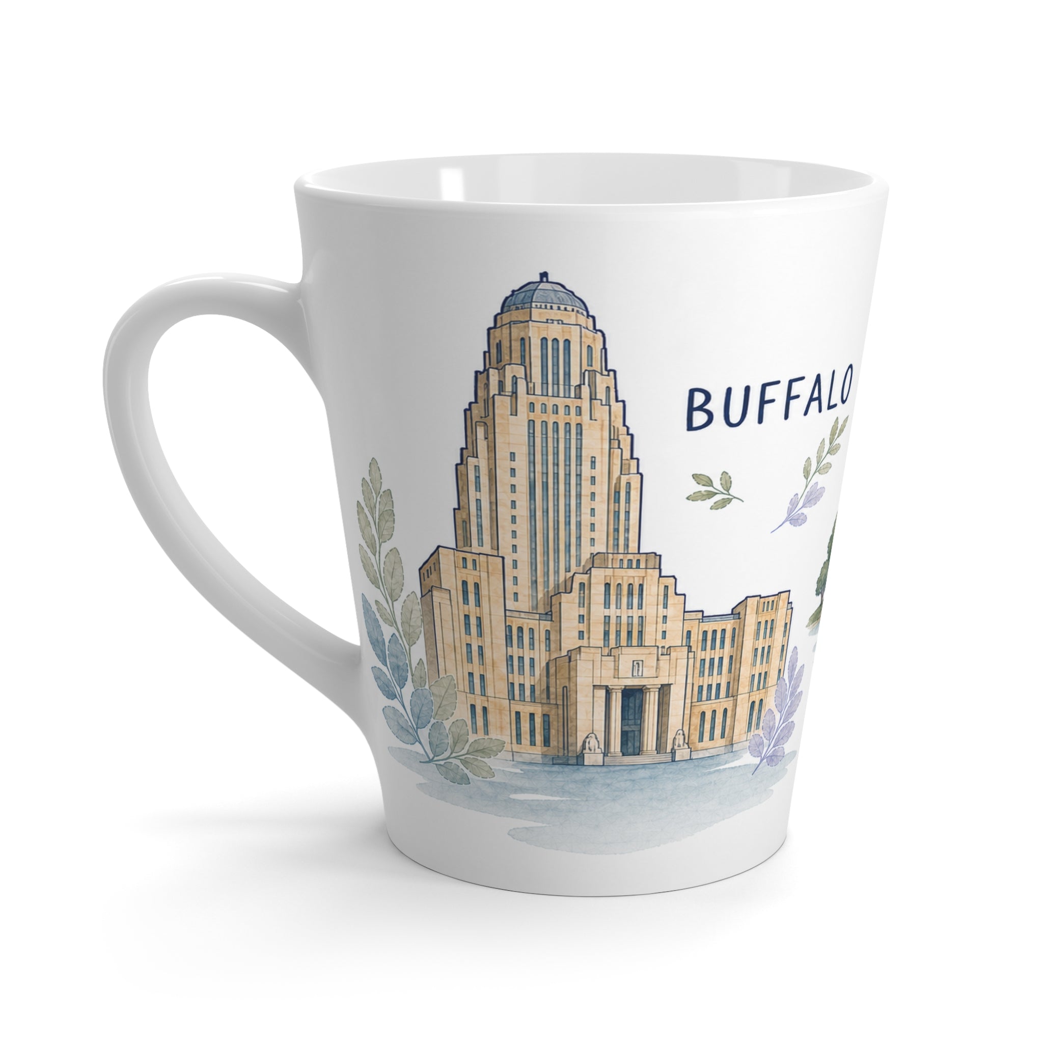 Buffalo Latte Mug | Watercolor City Travel Mug | 12 oz Ceramic Souvenir Gift