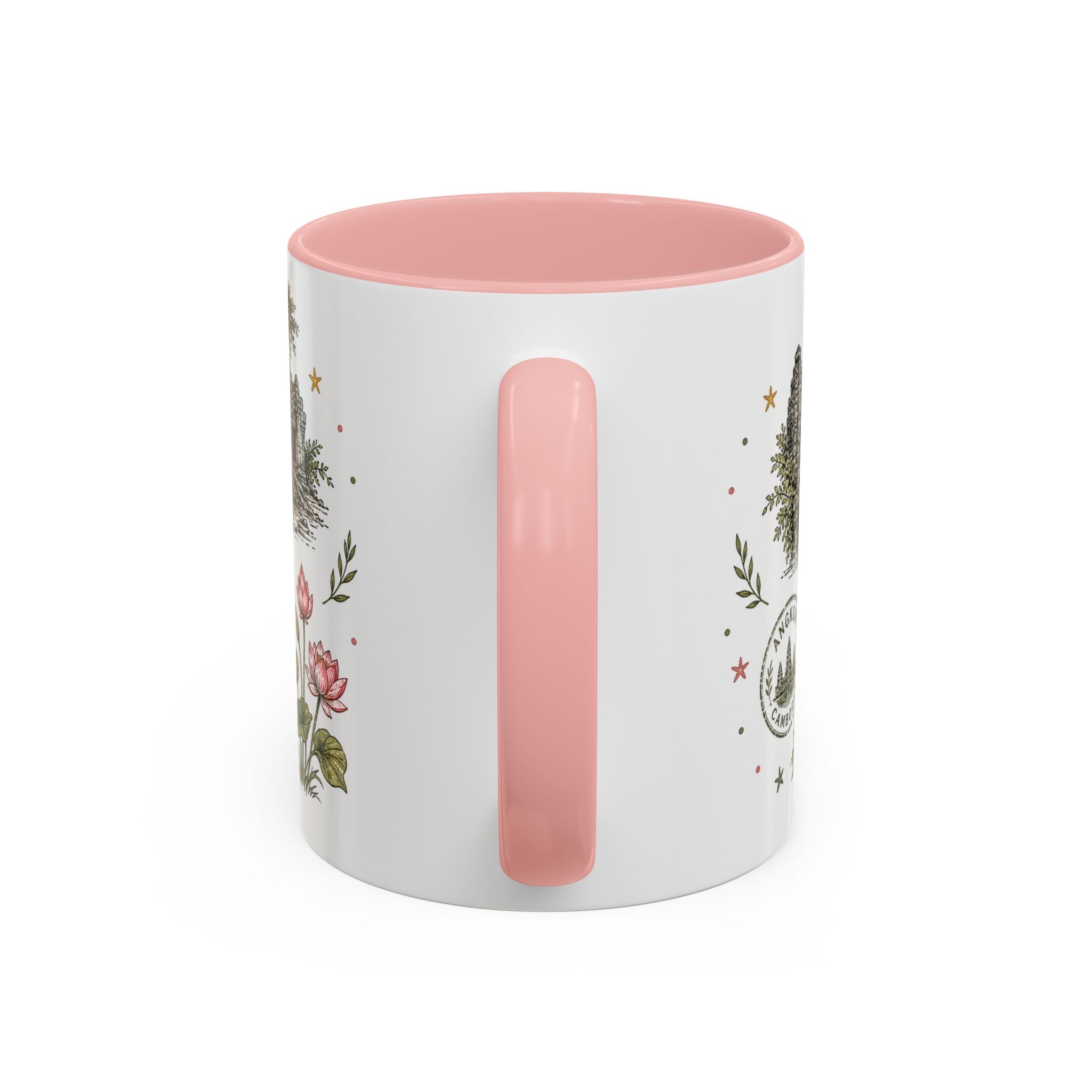 Angkor Coffee Mug | Travel Destination Souvenir Gift | Accent Color Ceramic 11oz 15oz