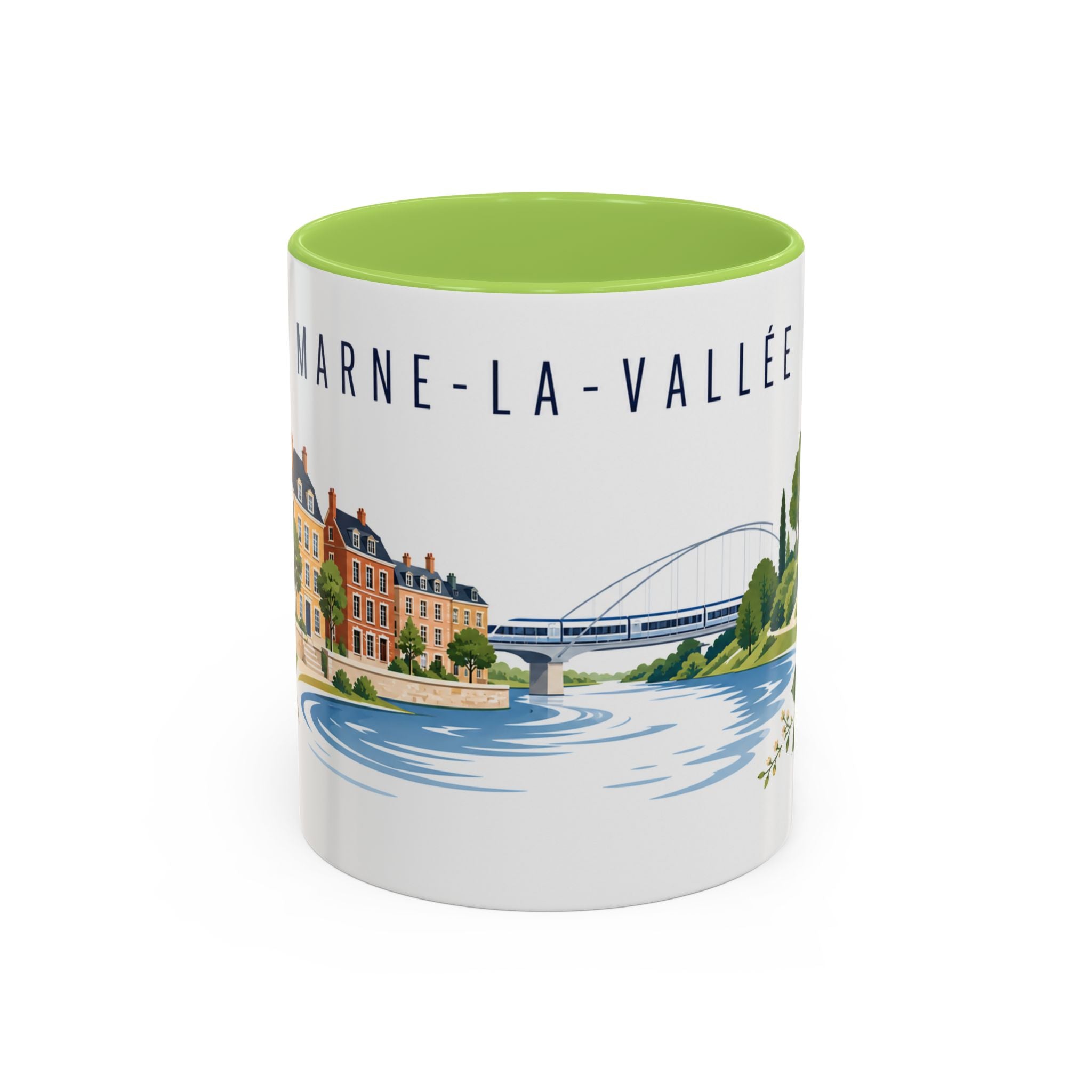 Marne-La-Vallée Coffee Mug | France Travel Souvenir | Porcelain Decal City Gift | 11oz 15oz Accent Mug