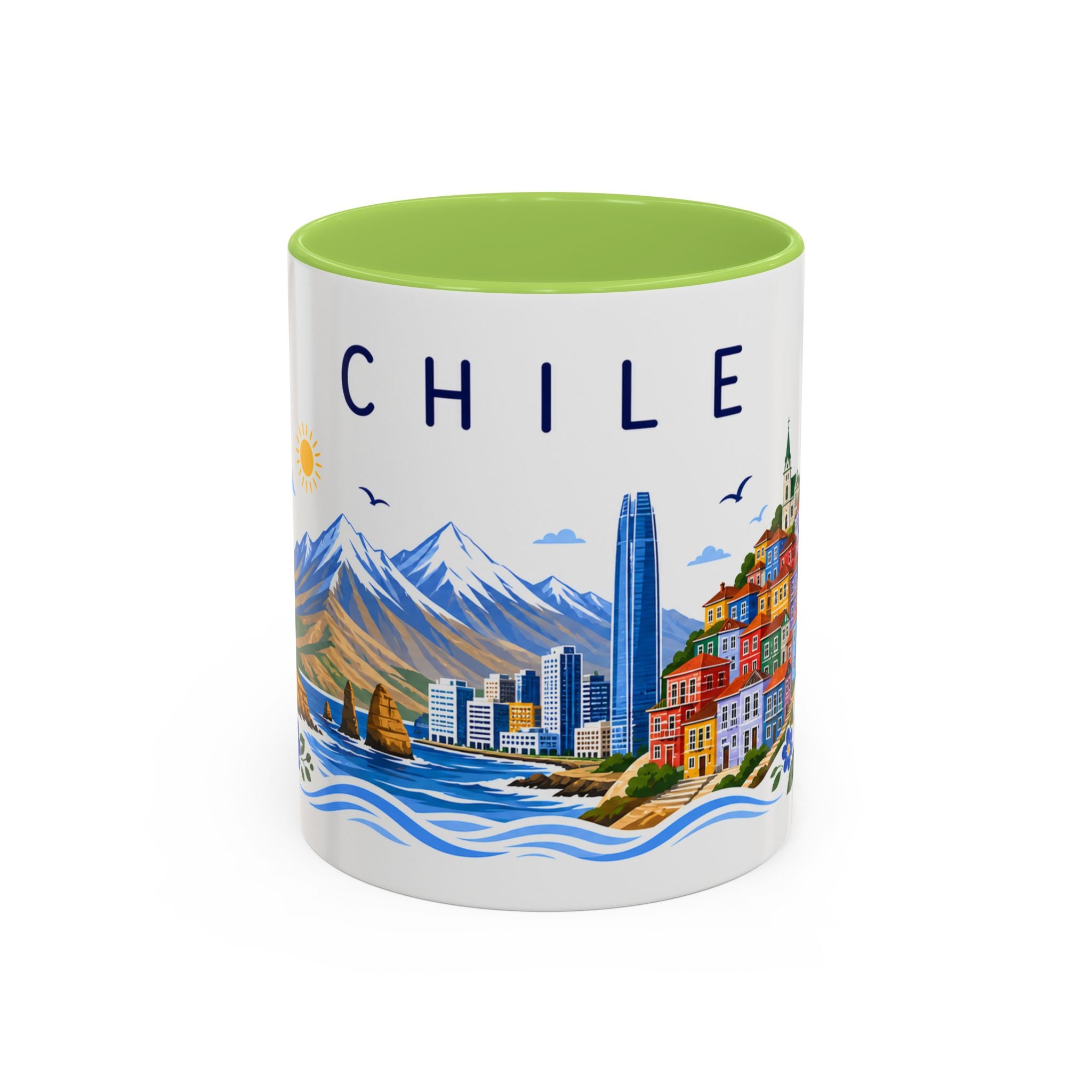 Chile Coffee Mug | Travel Souvenir Accent Mug | Place Gift Ceramic Cup 11oz 15oz