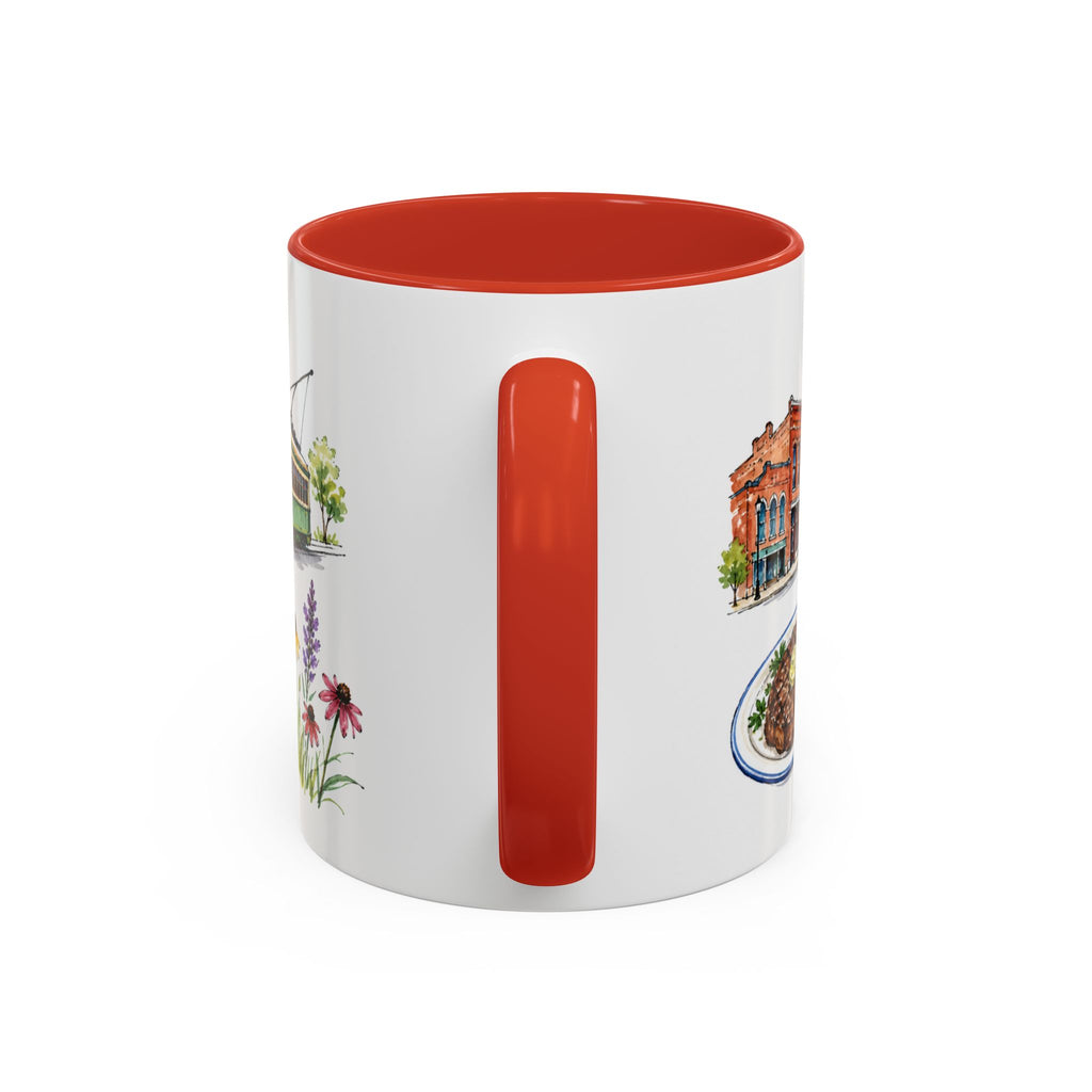 Omaha Illustrated Travel Mug | City Souvenir Accent Coffee Mug | 11oz 15oz Ceramic Cup