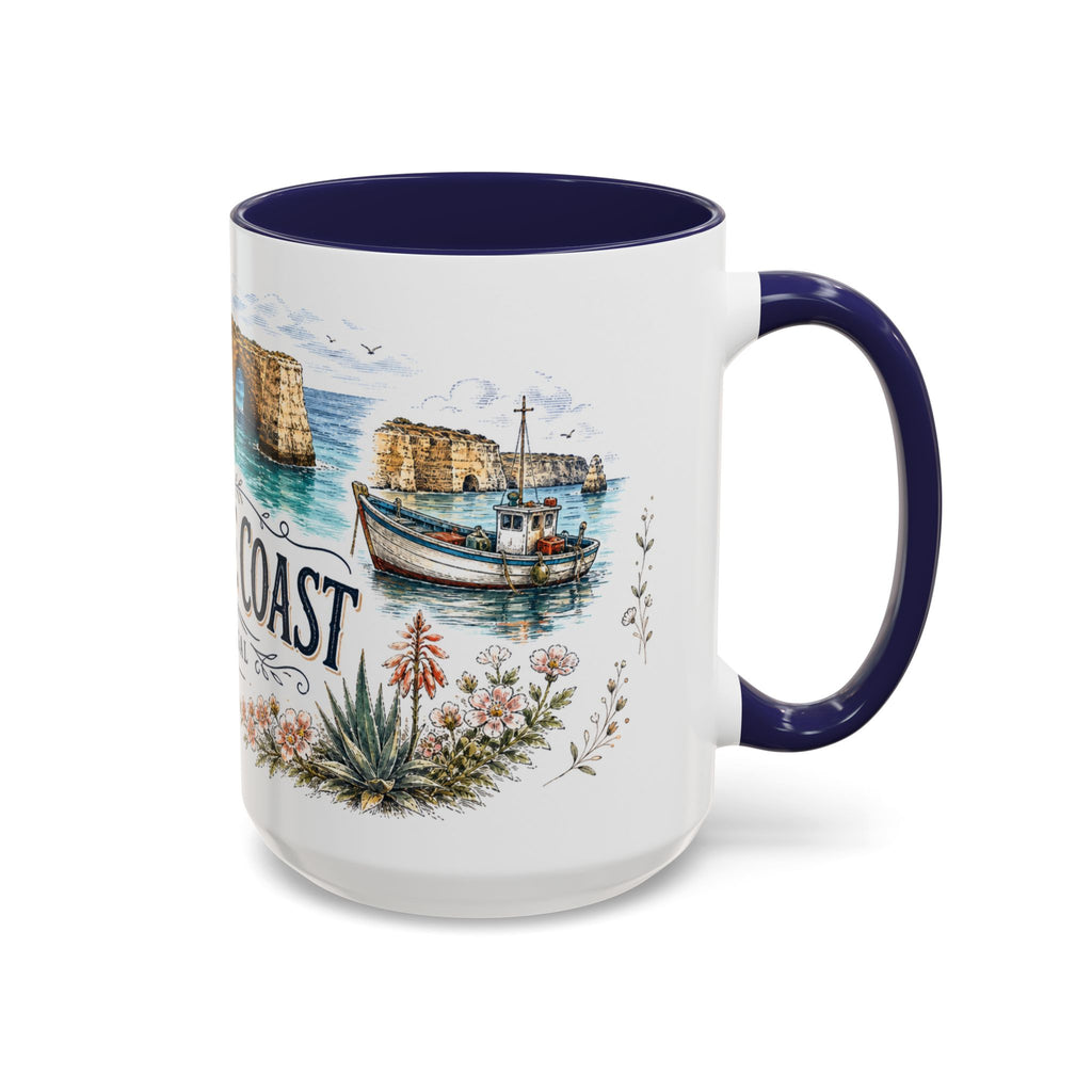Algarve Coast Mug, Portugal Travel Souvenir, Bucket List Gift, Accent Ceramic Coffee Mug 11oz 15oz