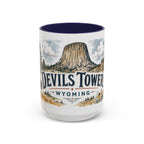 Devils Tower Mug, Wyoming Travel Souvenir, Bucket List Gift, Accent Ceramic Coffee Mug 11oz 15oz