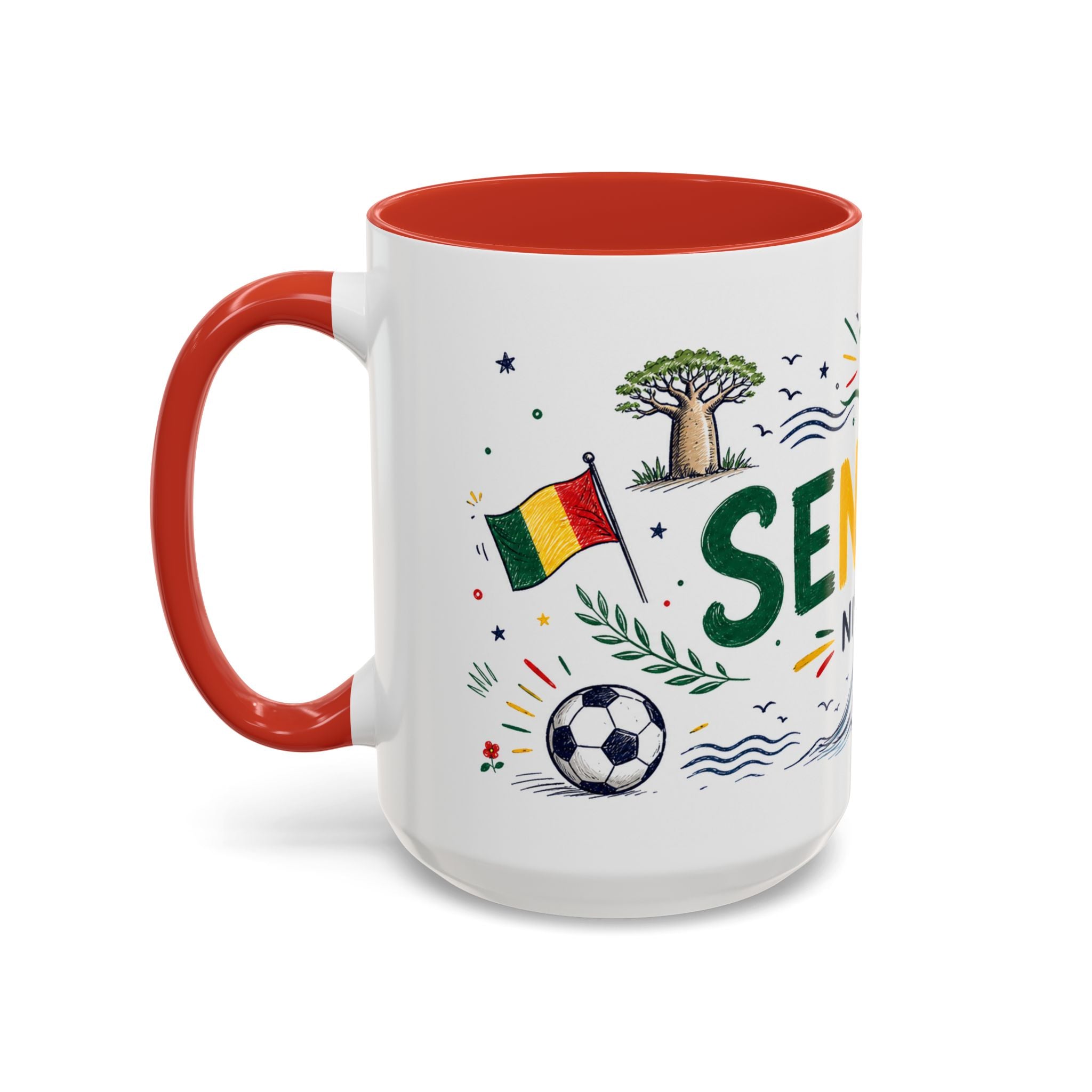 Senegal Soccer Coffee Mug | World Cup Fan Gift | Accent Color Ceramic 11oz 15oz Match Day Cup