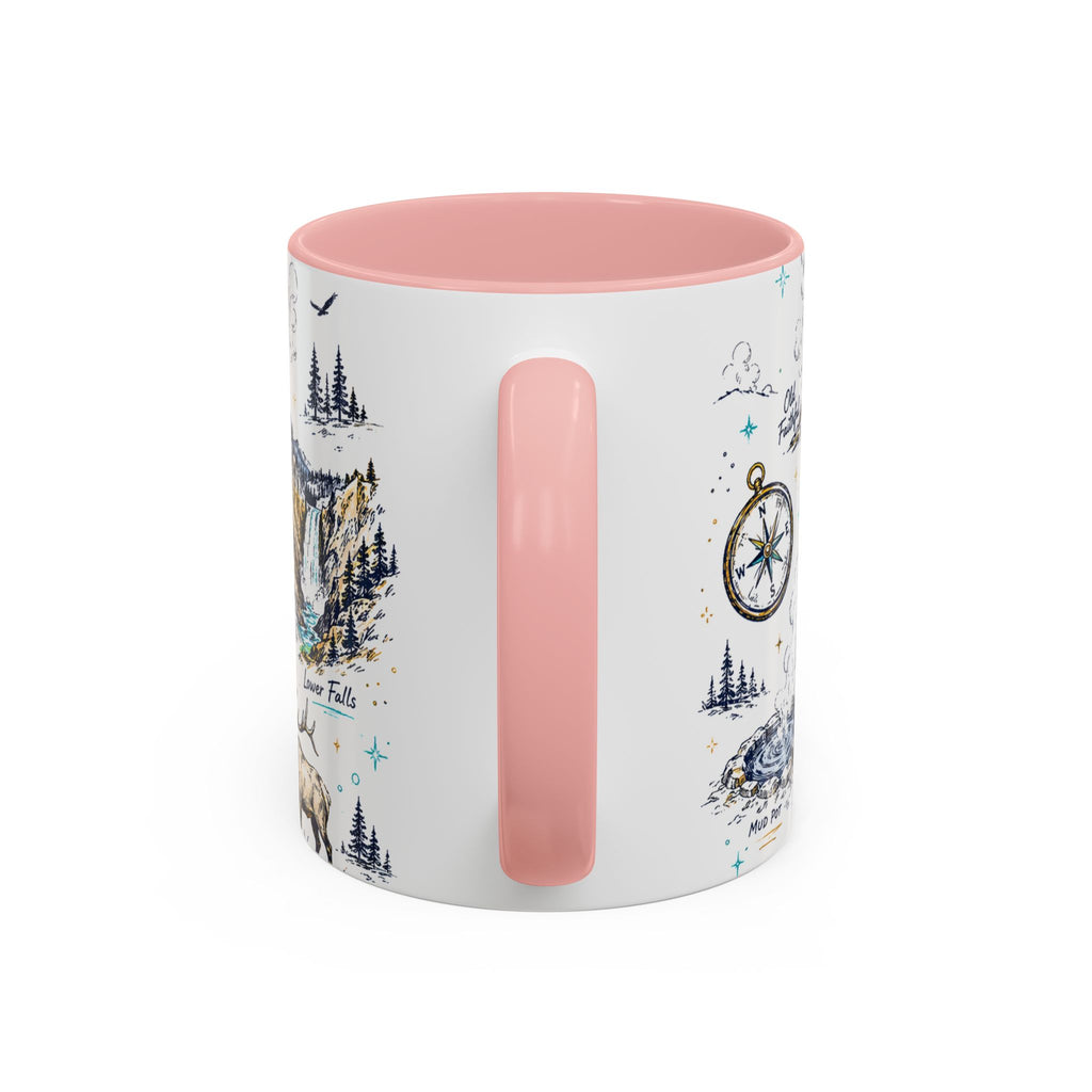 Yellowstone National Park Coffee Mug | Hiking Camping Nature Gift | Accent Color Ceramic 11oz 15oz