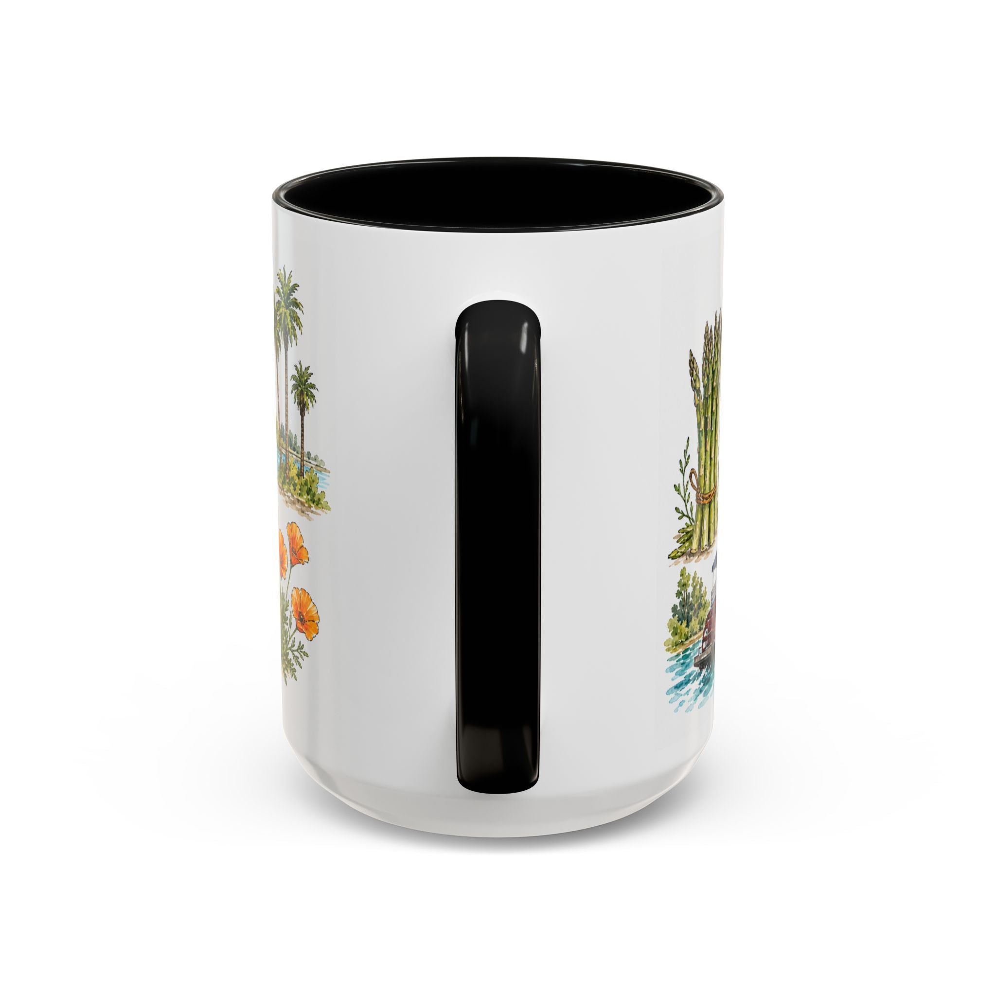 Stockton Illustrated Travel Mug | City Souvenir Accent Coffee Mug | 11oz 15oz Ceramic Cup