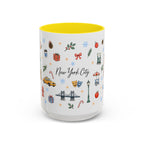 New York City Christmas Mug | Watercolor City Souvenir | Ceramic Coffee Cup