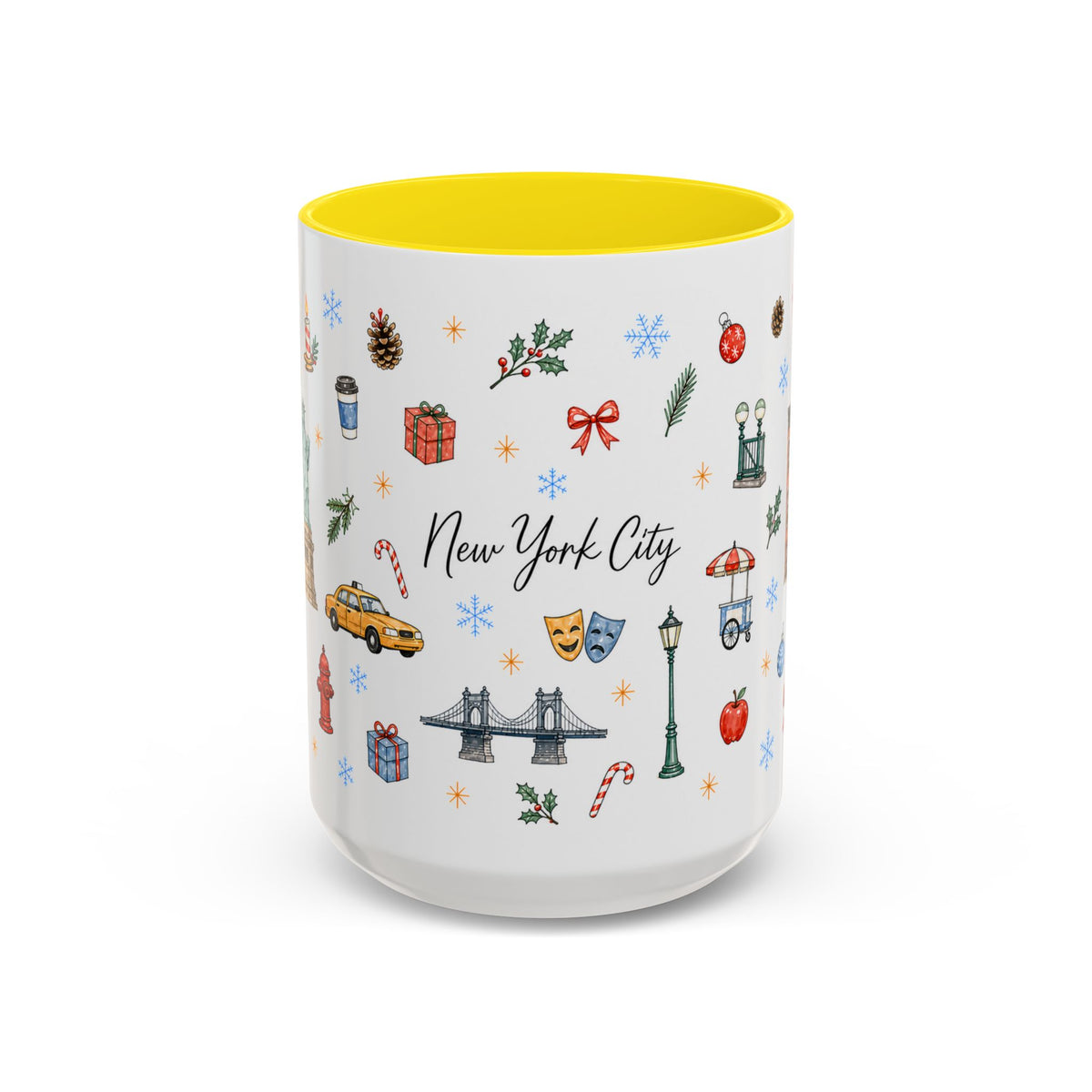 New York City Christmas Mug | Watercolor City Souvenir | Ceramic Coffee Cup