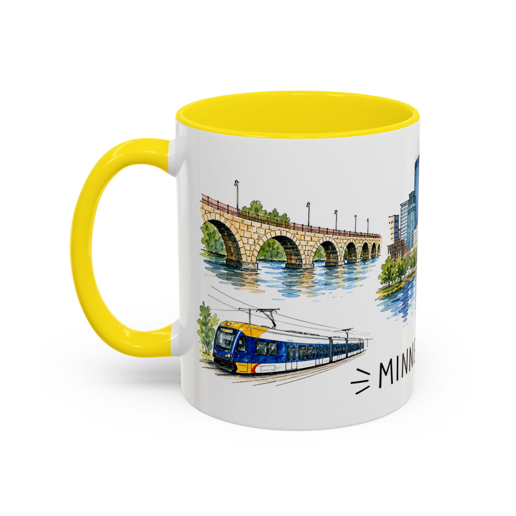 Minneapolis Illustrated Travel Mug | City Souvenir Accent Coffee Mug | 11oz 15oz Ceramic Cup