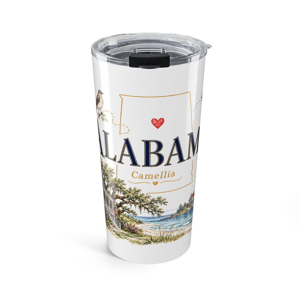 Alabama State Flower 20oz Tumbler | Camellia Botanical State Flower Gift | Insulated Stainless Steel Travel Cup