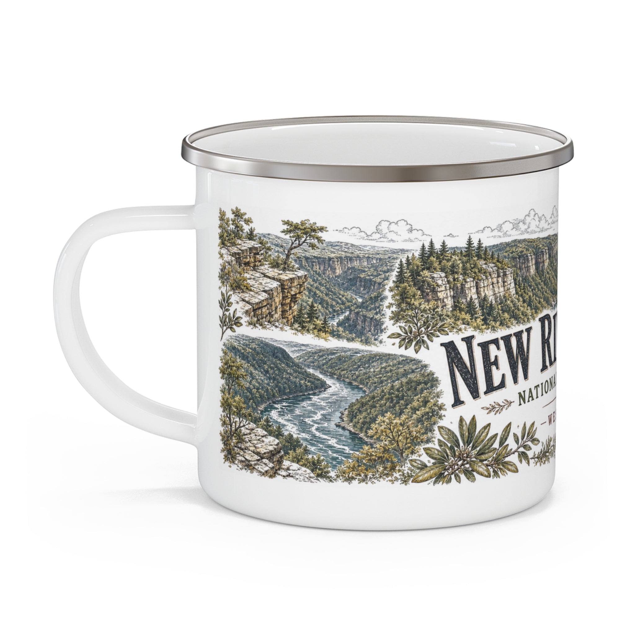 New River Gorge National Park and Preserve Vintage Enamel Camping Mug | 12oz National Park Hiking Gift