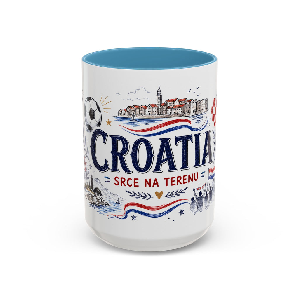 Croatia Soccer Coffee Mug | World Cup Fan Gift | Accent Color Ceramic 11oz 15oz Match Day Cup