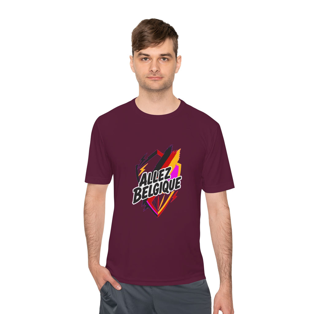 Allez Belgique Soccer Fan Shirt, Moisture Wicking Sport Tee