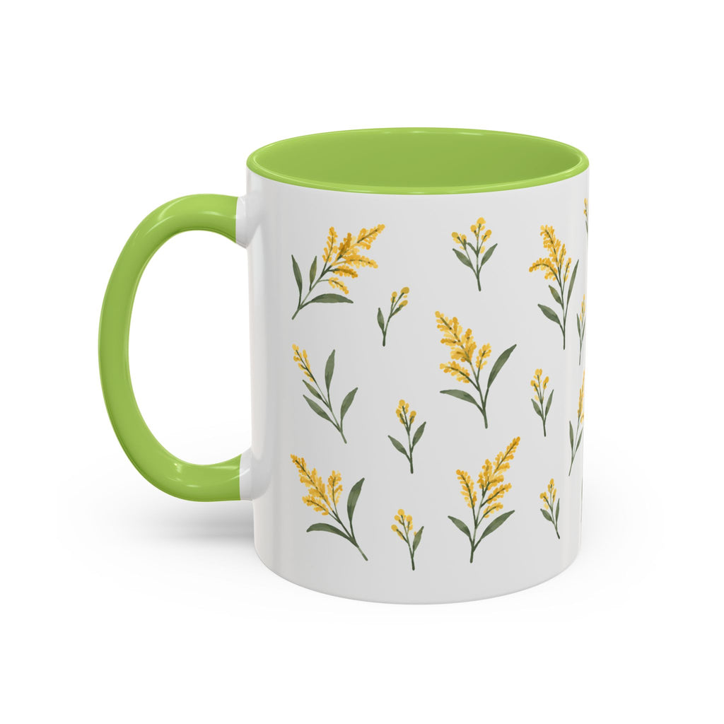 Nebraska Goldenrod Mug, State Flower Floral Coffee Cup, 11oz Botanical Gift
