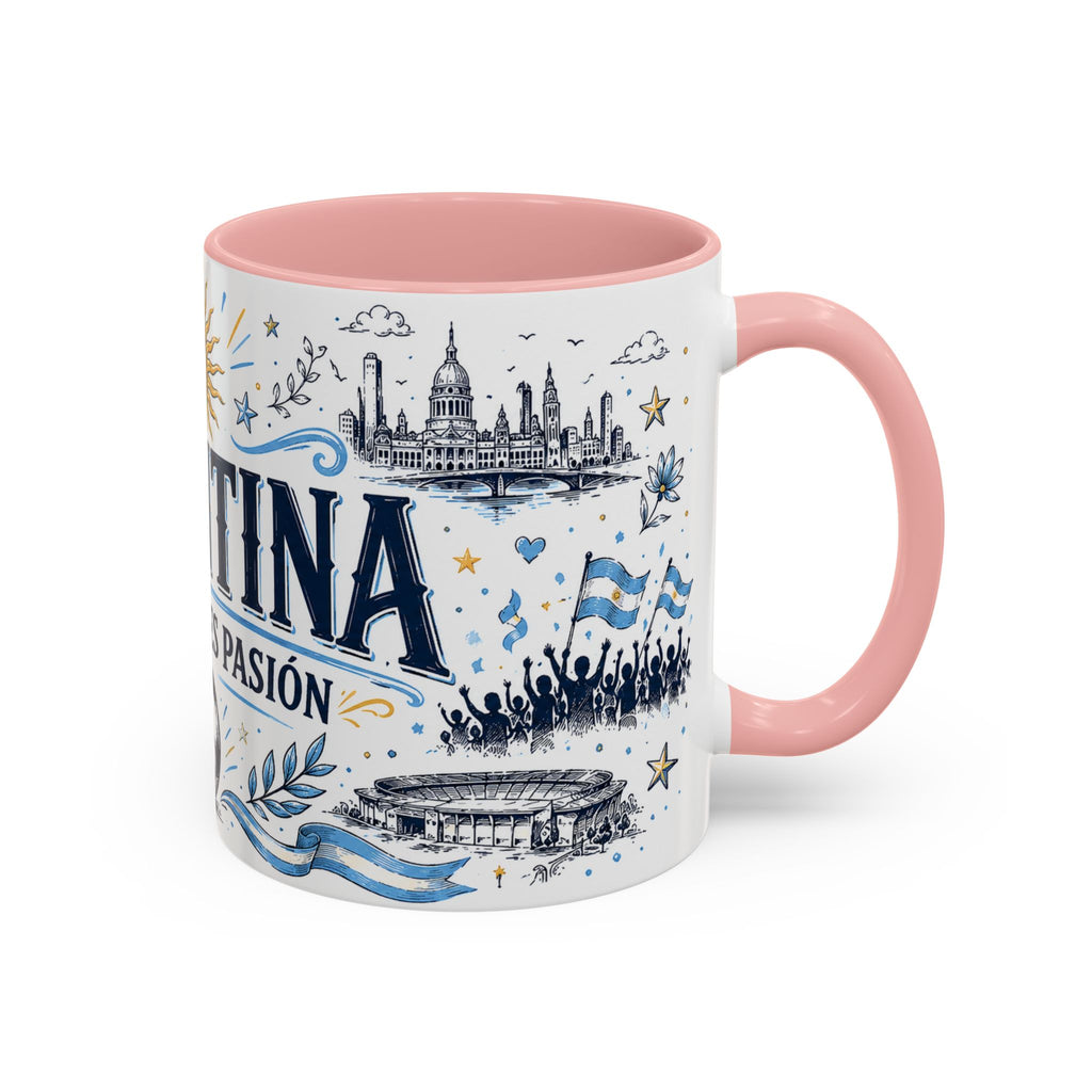 Argentina Soccer Coffee Mug | Soccer Fan Gift | Accent Color Ceramic 11oz 15oz Match Day Cup