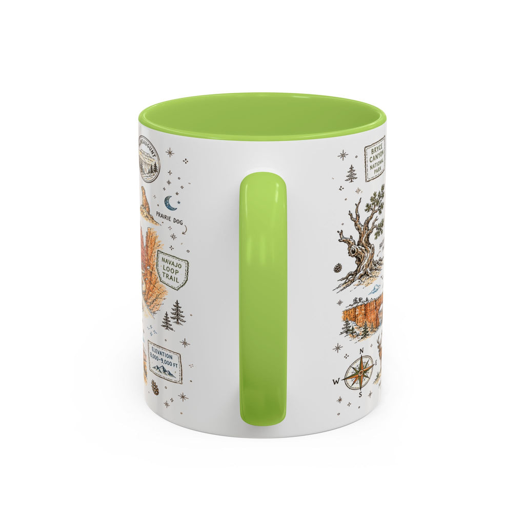 Bryce Canyon Coffee Mug | National Park Hiking Utah Gift | Accent Color Ceramic 11oz 15oz