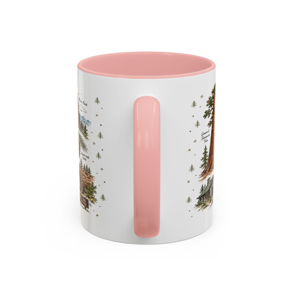 Sequoia Coffee Mug | National Park Hiking California Gift | Accent Color Ceramic 11oz 15oz