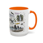 Olympic Coffee Mug | National Park Hiking Rainforest Gift | Accent Color Ceramic 11oz 15oz