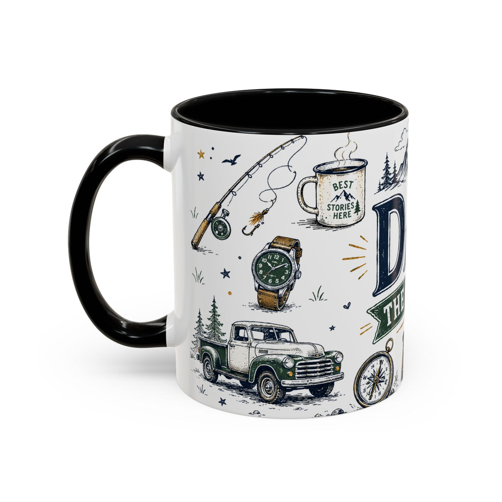Dad The Legend Coffee Mug | Father's Day Gift for Dad | Accent Color Ceramic 11oz 15oz
