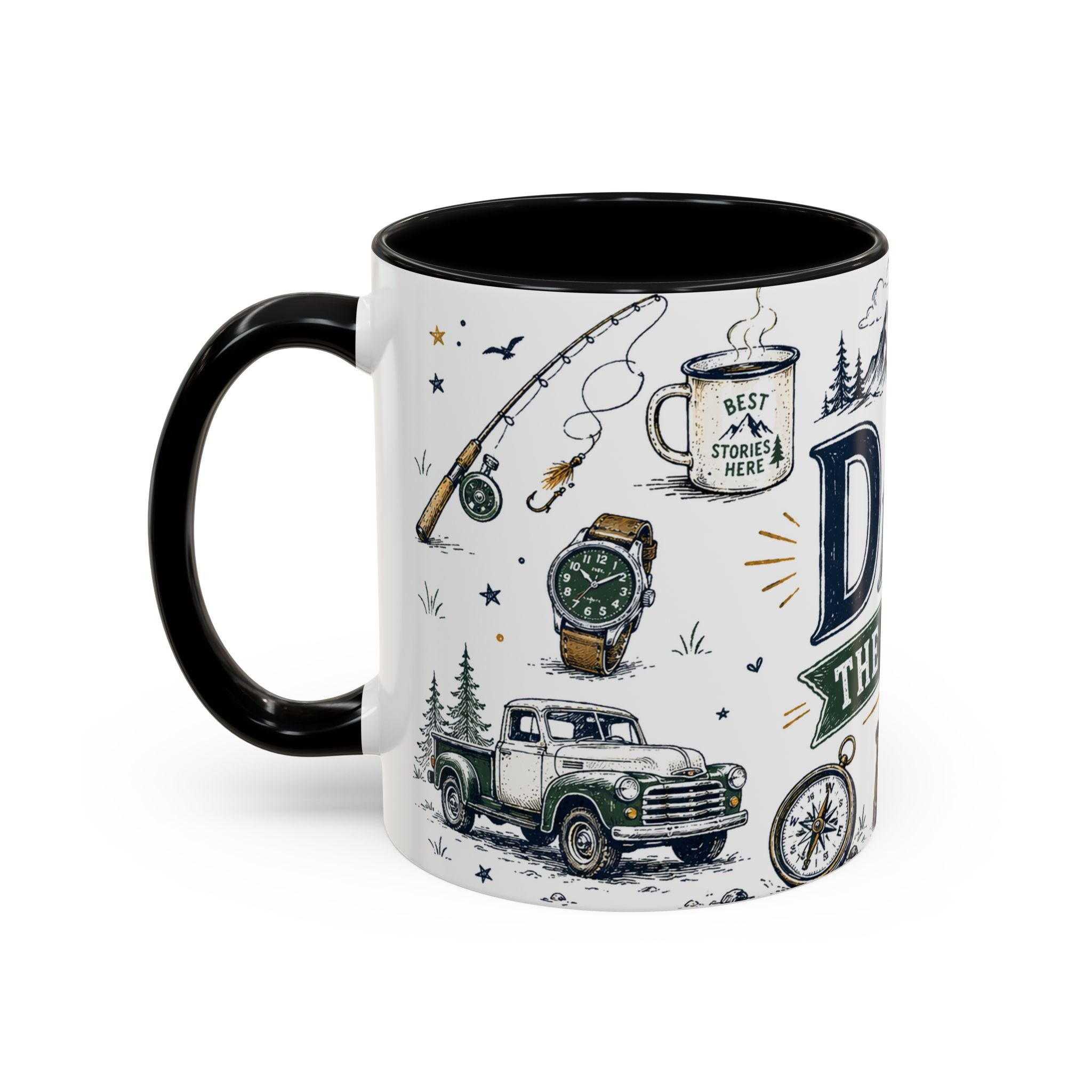 Dad The Legend Coffee Mug | Father's Day Gift for Dad | Accent Color Ceramic 11oz 15oz
