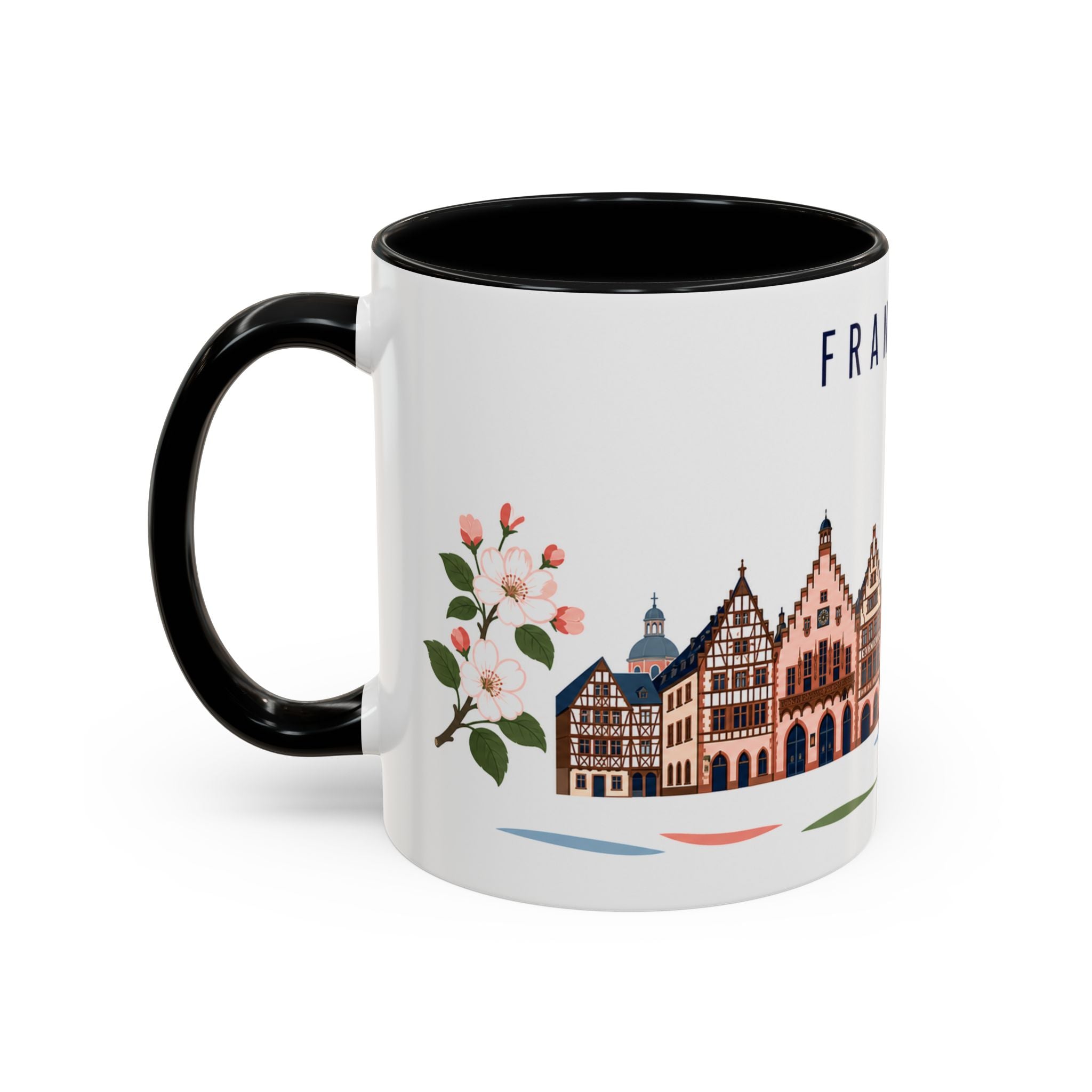 Frankfurt Coffee Mug | Germany Travel Souvenir | Porcelain Decal City Gift | 11oz 15oz Accent Mug