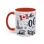 O Canada True North Coffee Mug | Canadian Pride Gift | Accent Color Ceramic 11oz 15oz