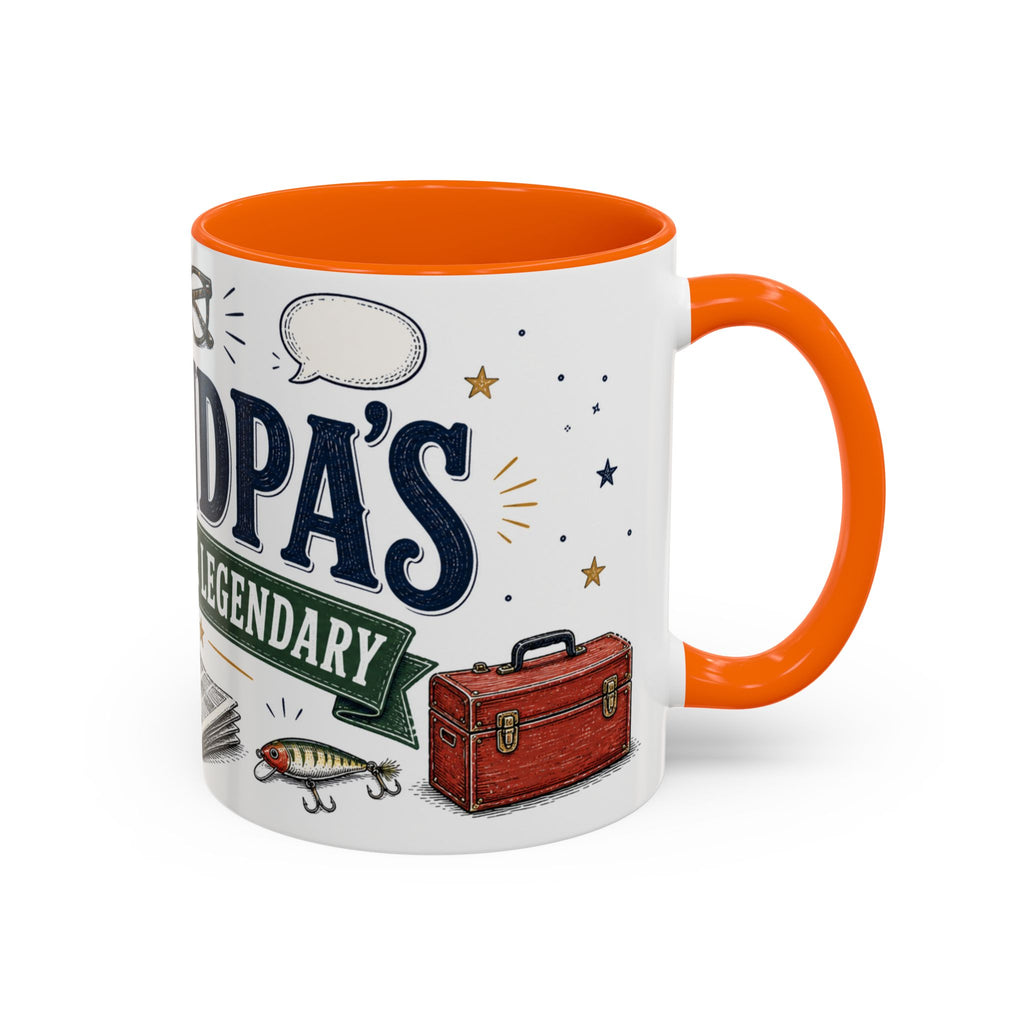 Grandpa's Jokes Are Legendary Coffee Mug | Funny Gift From Grandkids | Accent Ceramic 11oz 15oz